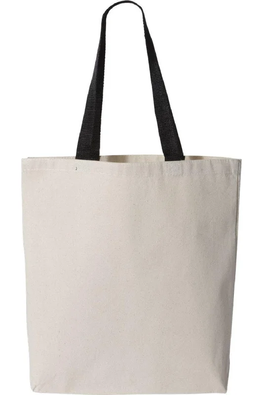 fashionable handbags with sophisticated designs -Q-Tees 11L Canvas Tote with Contrast-Color Handles