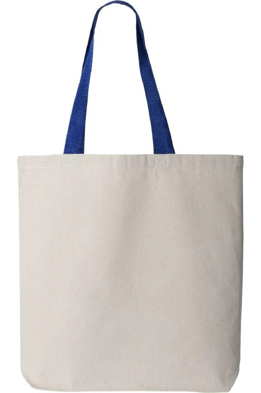 stylish handbags for women with bold statements -Q-Tees 11L Canvas Tote with Contrast-Color Handles