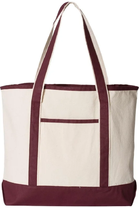 chic handbags with multiple compartments -Q-Tees 34.6L Large Canvas Deluxe Tote