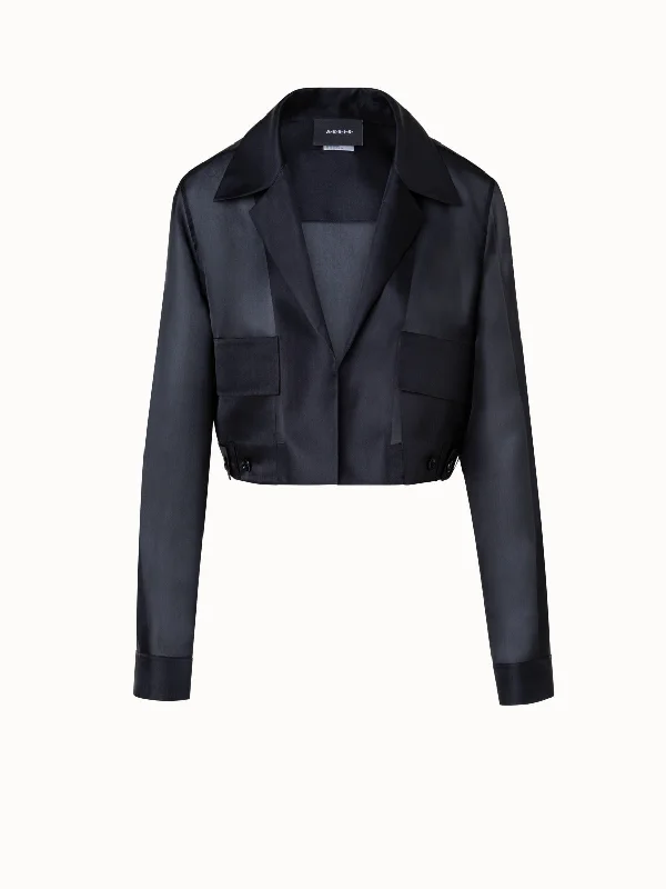 designer handbags for every event -Short Sheer Silk Jacket