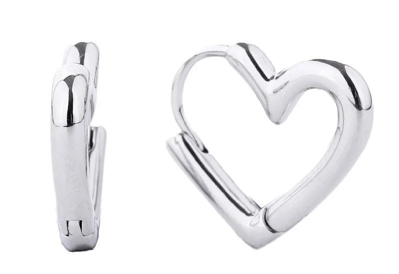 stylish handbags for women on the move -SJE310275 14K Heart Hoop Earrings