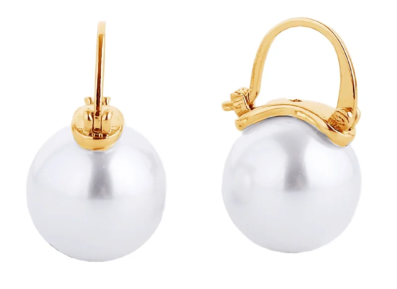 best handbags for commuting -SJE310561 14K Pearl Pincatch Earrings