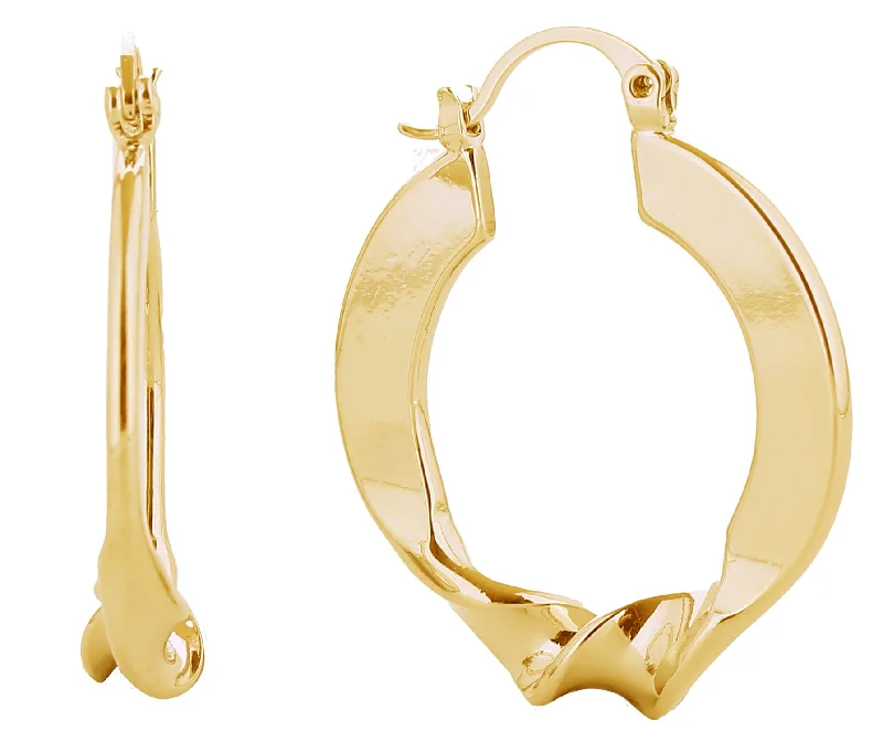 luxurious handbags for chic women on the go -SJE310632 14K Twist N Shine Hoop Earrings