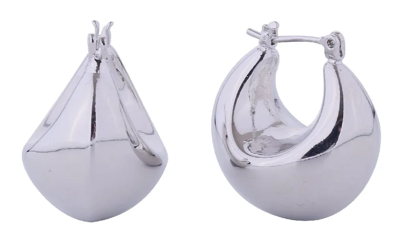 elegant handbags for sophisticated office workers -SJE310729 14K Dipped Puffy Cloud Hoop Earrings