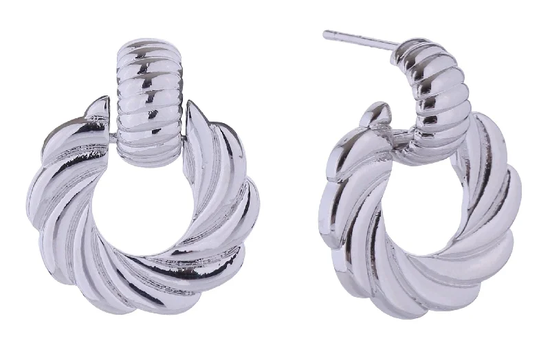 luxury handbags with understated elegance -SJE310771 14K Spiral Whirl Post Earrings