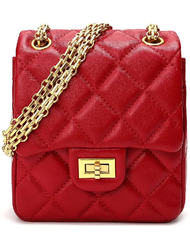 trendy handbags with sophisticated features -Tiffany & Fred Quilted Sheepskin Leather Crossbody