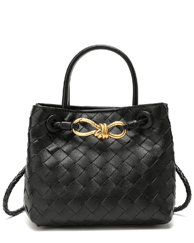 chic handbags with luxurious accents -Tiffany & Fred Woven Leather Top Handle Crossbody