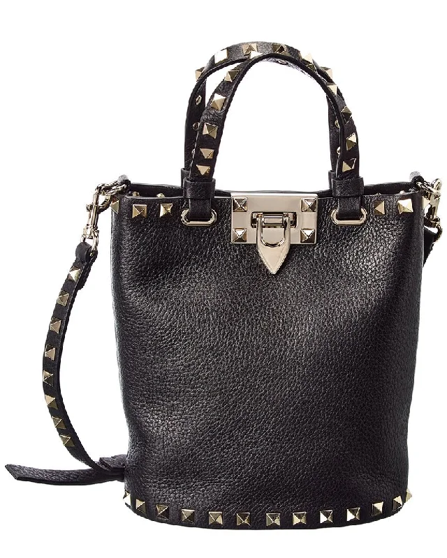 trendy handbags for stylish moms -Valentino Rockstud Grainy Leather Crossbody