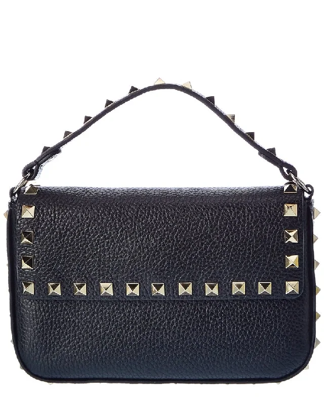 designer handbags for stylish professionals -Valentino Rockstud Grainy Leather Crossbody