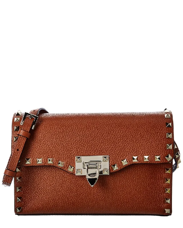 best handbags for professional businesswomen -Valentino Rockstud Small Grainy Leather Crossbody