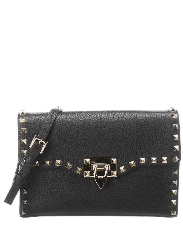 chic handbags with bold accents -Valentino Rockstud Small Grainy Leather Crossbody