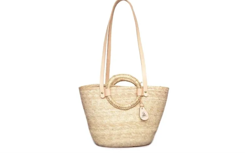 practical handbags for working women on the go -Women's Tote Canasta Basket Bag In Natural