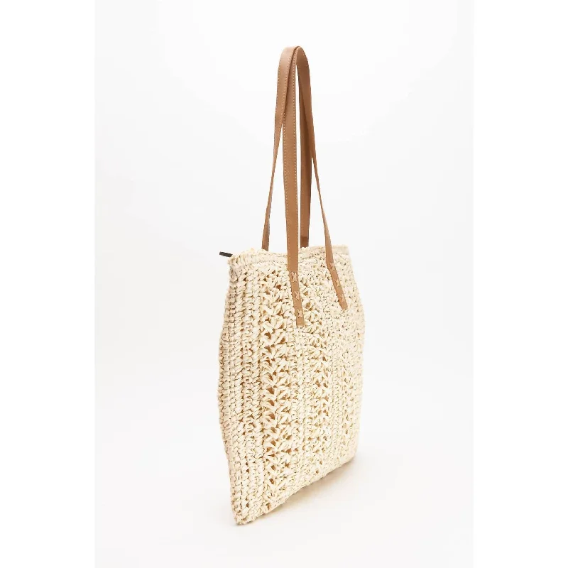 practical handbags for chic women -Women's Valerie Rattan Handbag In Natural