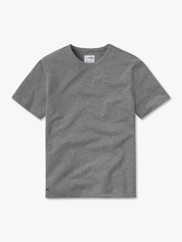 women’s chic weekend dresses-Branded Rival Tee Classic-fit | Heather Grey Cotton PYCA