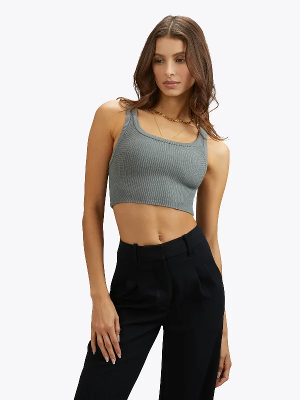 women’s comfortable fall cardigans-Coreflex Tank Cropped | Sage Form-Fitting