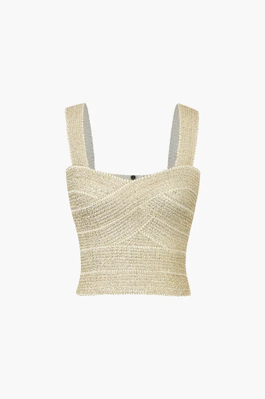 women’s chic weekend dresses-Zip Back Crop Bandage Tank Top