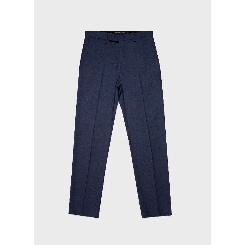 women’s stylish office shoes-Slim Fit Wool Trouser | Men | Blue Melange