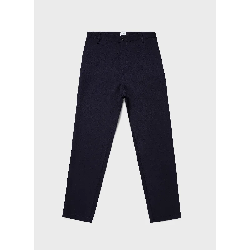 women’s trendy wool cardigans-Wool Twill Chore Trousers | Men | Dark Navy