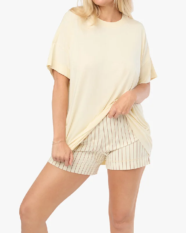 women’s elegant holiday skirts-Oversized Sleep Tee | Cream