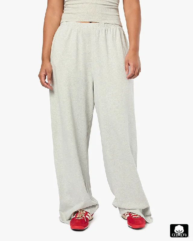 women’s comfortable weekend outfits-Straight Leg Sweat Pants | Heather Grey